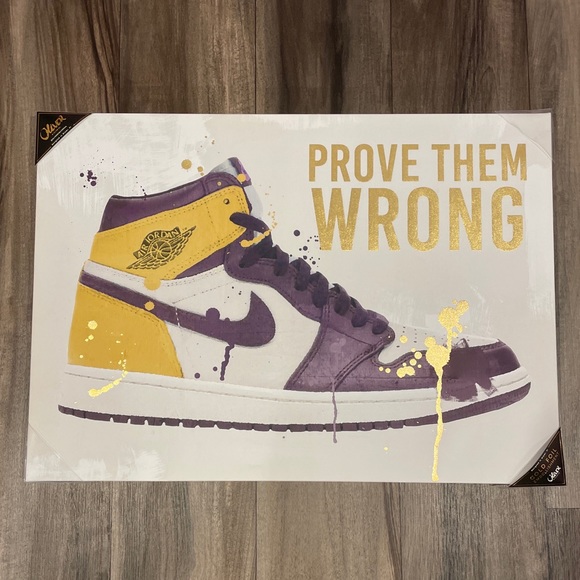 Nike Jordan 1 lakers Oliver Gal Wall Art 20 x 28